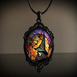 Wholesale Vintage Gothic style bat castle crow cross blood black cat church cemetery vampire vintage necklace